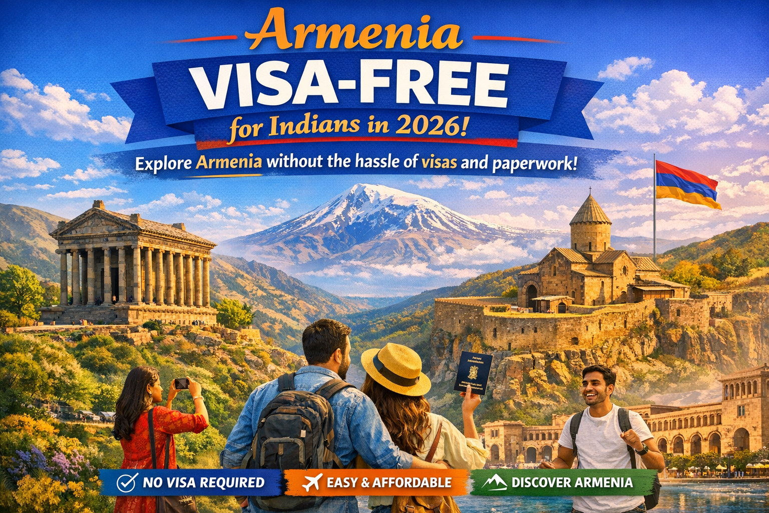 Armenia Visa-Free for Indians 2026 – Eligibility, Benefits & Travel Guide