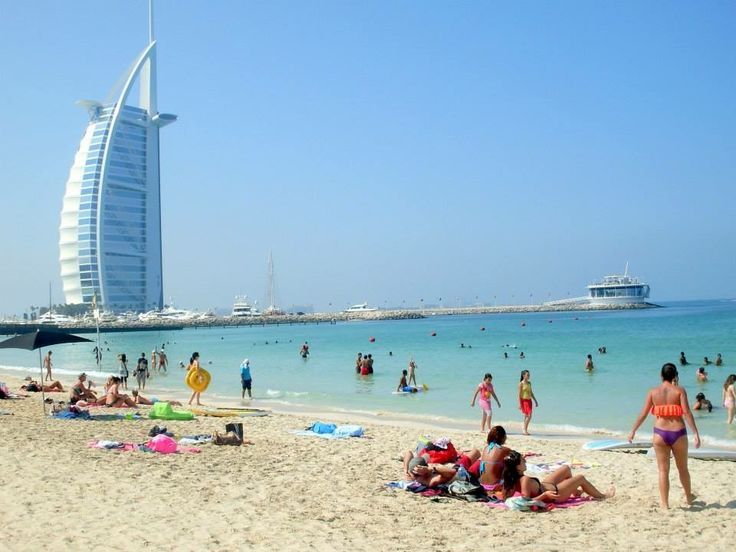 Jumeirah and Mamzar public beaches in Dubai United Arab Emirates