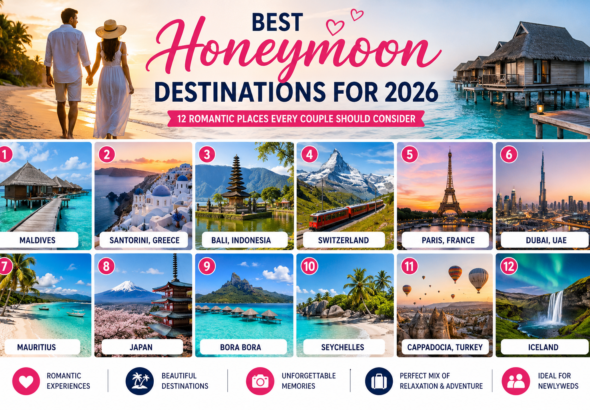Best Honeymoon Destinations for 2026: 12 Romantic Places Every Couple Should Consider