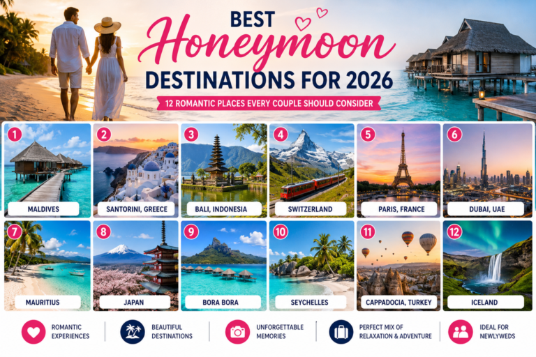 Best Honeymoon Destinations for 2026: 12 Romantic Places Every Couple Should Consider