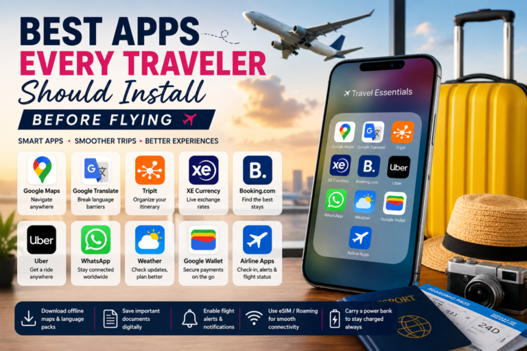 Best Apps Every Traveler Should Install Before Flying (2026 Guide) 1 Best Apps Every Traveler Should Install Before Flying (2026 Guide)