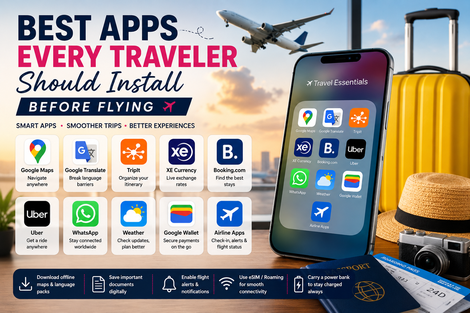 Best Apps Every Traveler Should Install Before Flying (2026 Guide) 1 Best Apps Every Traveler Should Install Before Flying (2026 Guide)